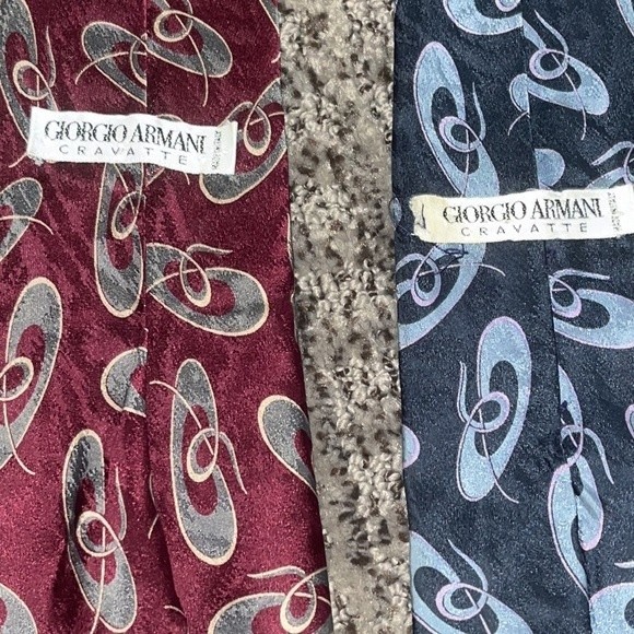 Giorgio Armani Cravatte Silk Tie Bundle | Quiet Luxury | Set of 2 - Picture 7 of 9